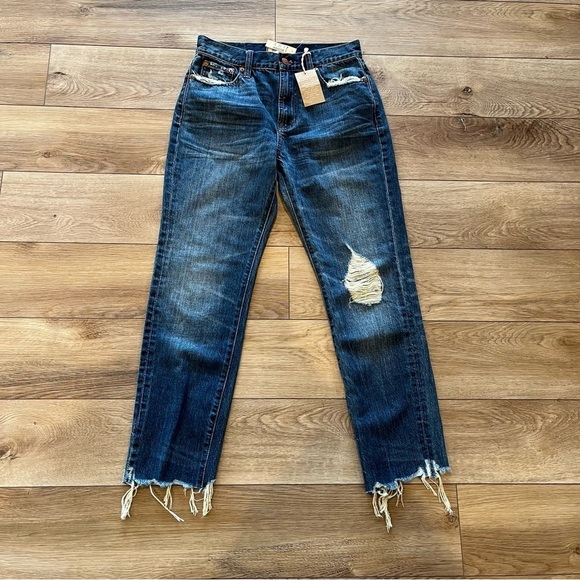 NWT Madewell 26 Blue Perfect Summer Jean: Destructed Edition H8960 $115 - Picture 2 of 8